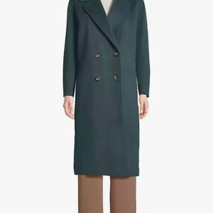 Lands End Women’s Double Breasted Green Plus Size Wool Coat: NWT: Size 22W